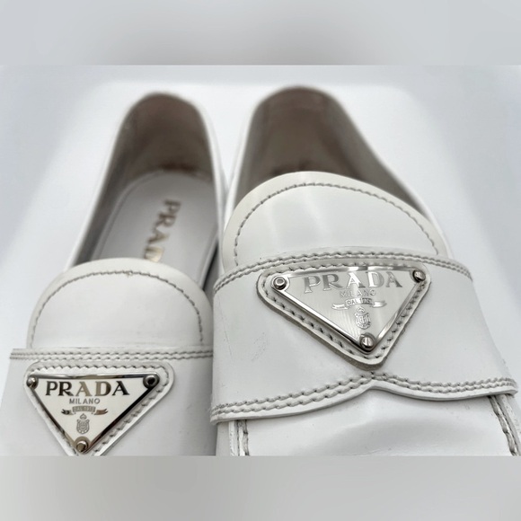 Authentic vintage PRADA chunky triangle logo shoes slip on loafers size 39 8.5 9 - Picture 4 of 15